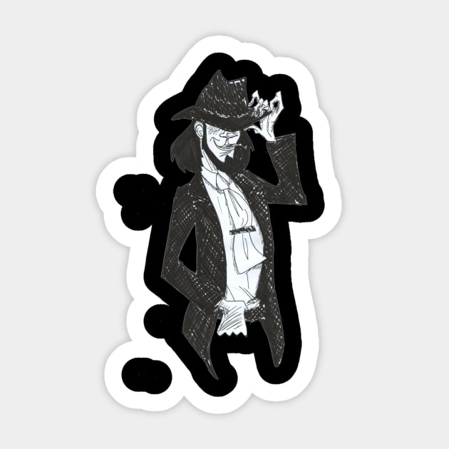 BlackAndWhite Jigen Sticker by giuliadrawsstuff